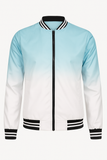 Chamarra Bomber Azul Cielo Degradado a Blanco