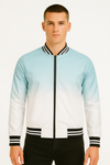 Chamarra Bomber Azul Cielo Degradado a Blanco