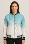 Chamarra Bomber Azul Cielo Degradado a Blanco