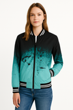 BOMBER JACKET NEGRO & Azul Turquesa (STREET ART)