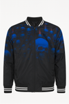 Chamarra Bomber Negra con Calaveras Azules
