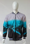 Bomber Gris Azul Negro Stain difuminada