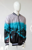 Bomber Gris Azul Negro Stain difuminada