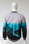 Bomber Gris Azul Negro Stain difuminada