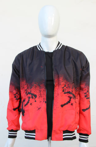 Bomber Jacket Negro Rojo Street Art