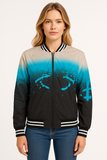 Bomber Gris Azul Negro Stain difuminada