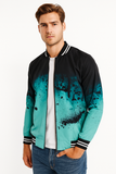 BOMBER JACKET NEGRO & Azul Turquesa (STREET ART)