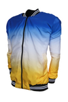 Bomber Difuminada Azul  Blanco Amarillo