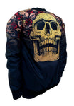 Bomber Jacket Ligera Calacas Con Rosas Difuminada