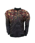 Bomber Jacket Ligera Calacas Con Rosas Difuminada