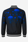 Chamarra Bomber Negra con Calaveras Azules