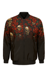 Chamarra Bomber Unisex con Calaveras y Rosas