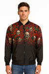 Chamarra Bomber Unisex con Calaveras y Rosas
