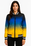 Chamarra Bomber Degradada Azul y Amarilla