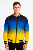 Chamarra Bomber Degradada Azul y Amarilla