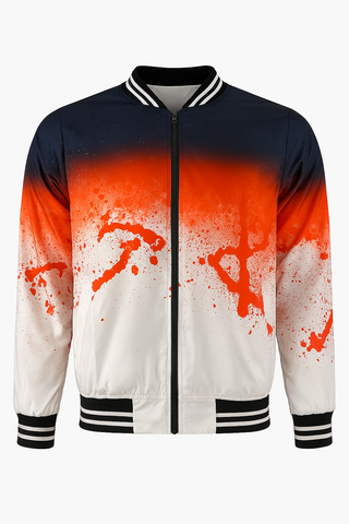 Chamarra bomber street art azul rojo y blanco