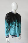 BOMBER JACKET NEGRO & Azul Turquesa (STREET ART)