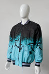 BOMBER JACKET NEGRO & Azul Turquesa (STREET ART)